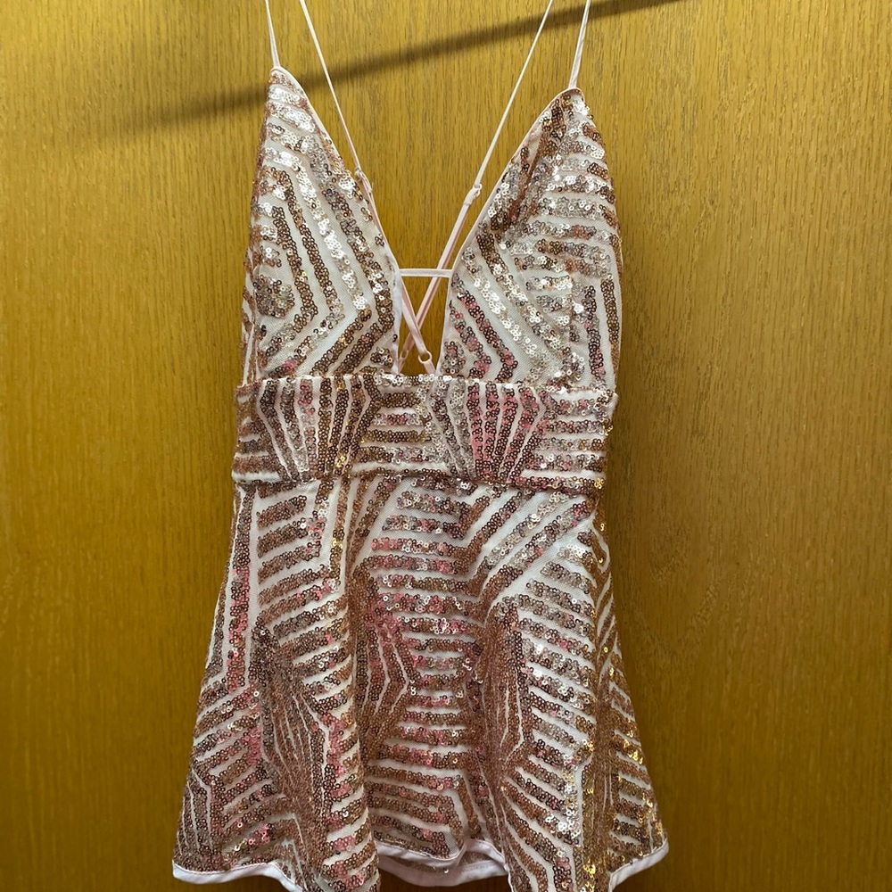 Sequin blush top- worn once